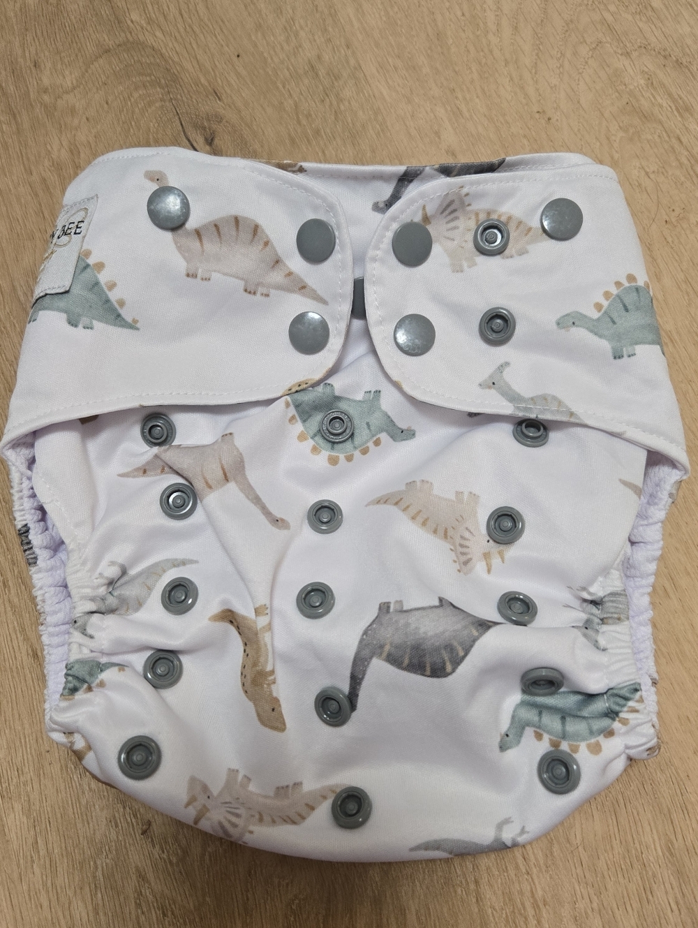 Happy beehinds one size pocket cloth diaper double gussets dino print